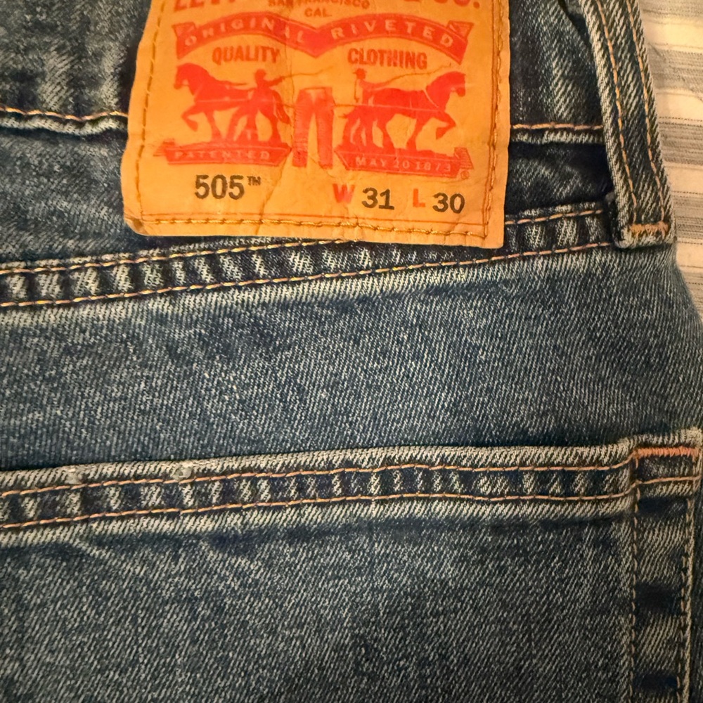 Levi's Blue Straight Jeans with Iconic Leather Patch